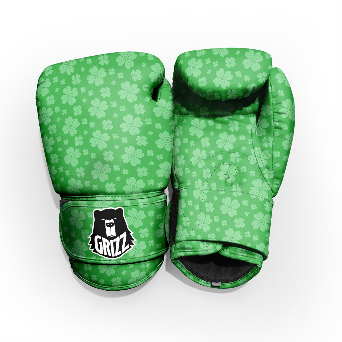 St. Patrick's Day Shamrock Leaf Print Pattern Pro Boxing Glove