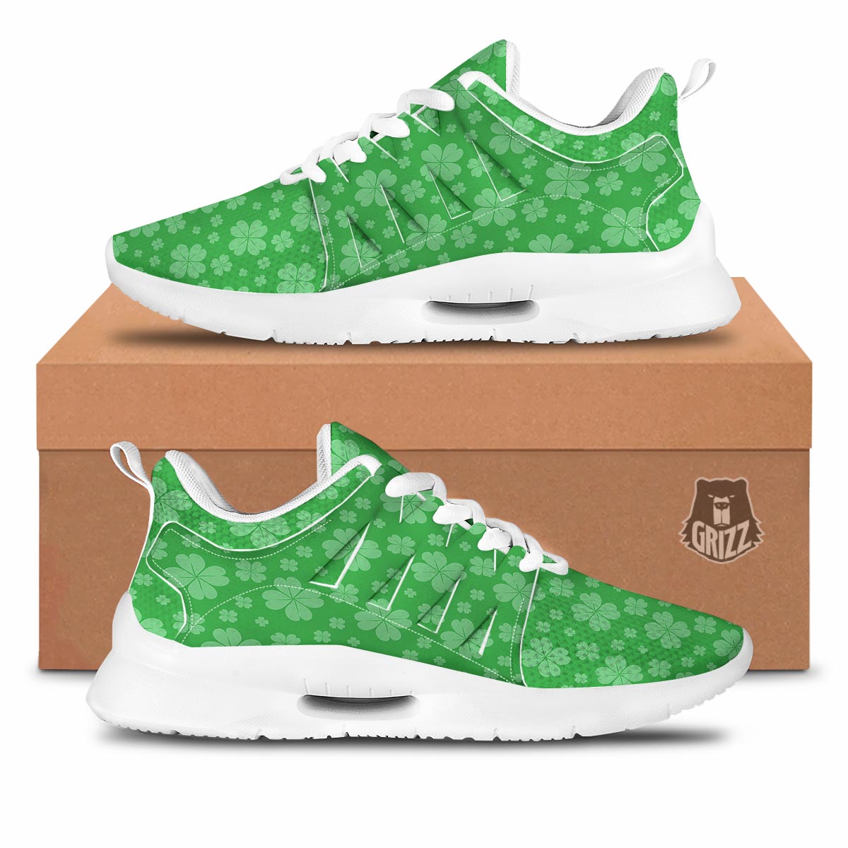 St. Patrick's Day Shamrock Leaf Print Pattern Tennis Shoes-grizzshop