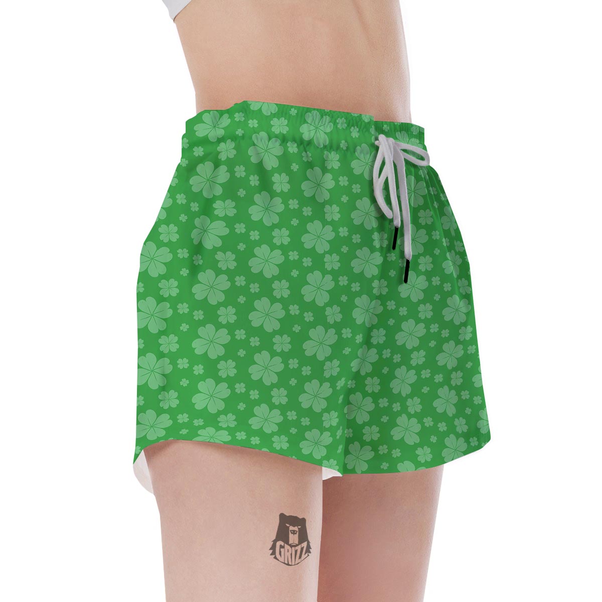 St. Patrick's Day Shamrock Leaf Print Pattern Women's Shorts-grizzshop