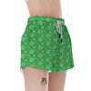 St. Patrick's Day Shamrock Leaf Print Pattern Women's Shorts-grizzshop