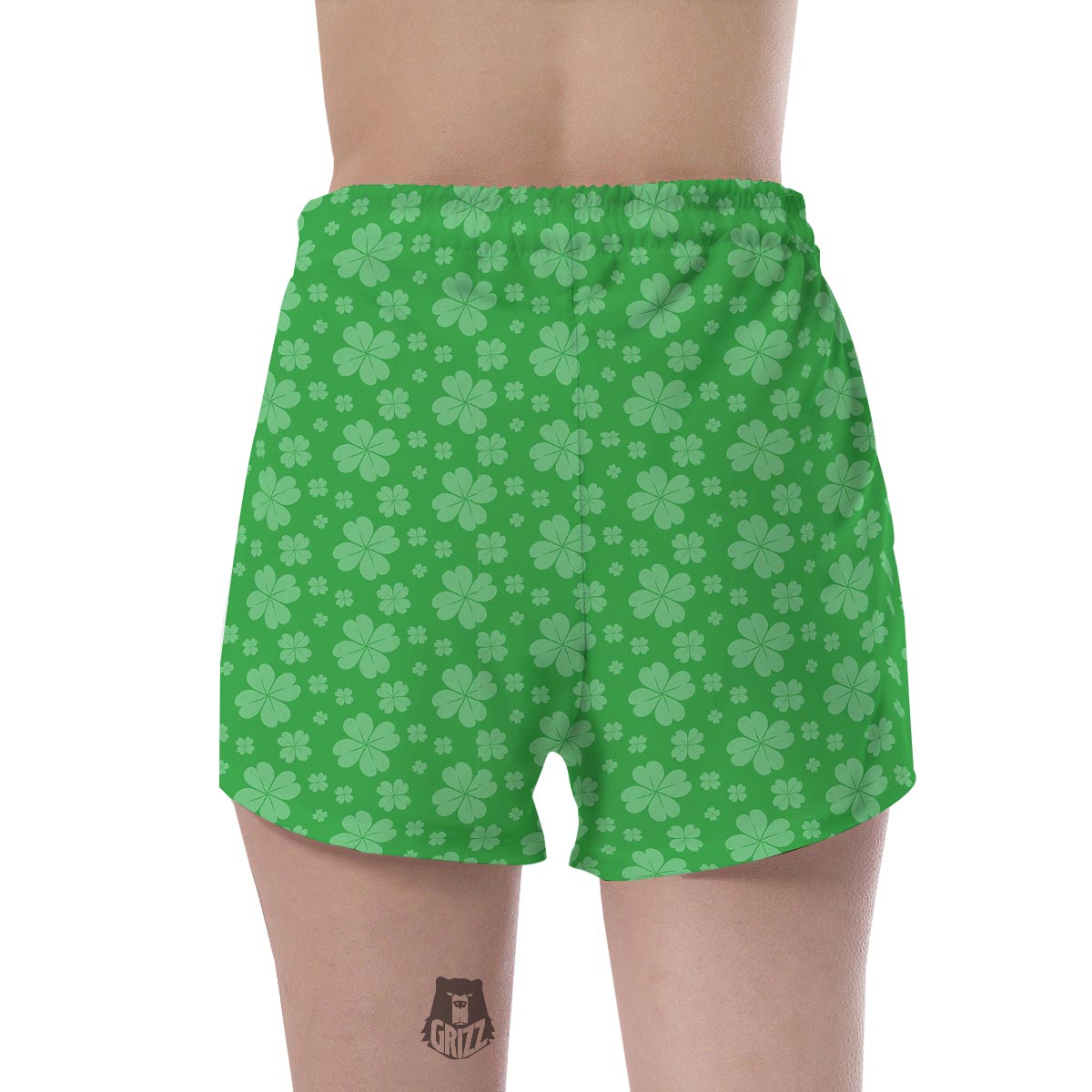 St. Patrick's Day Shamrock Leaf Print Pattern Women's Shorts-grizzshop