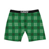 St. Patrick's Day Shamrock Plaid Print Pattern Boxer Briefs-grizzshop