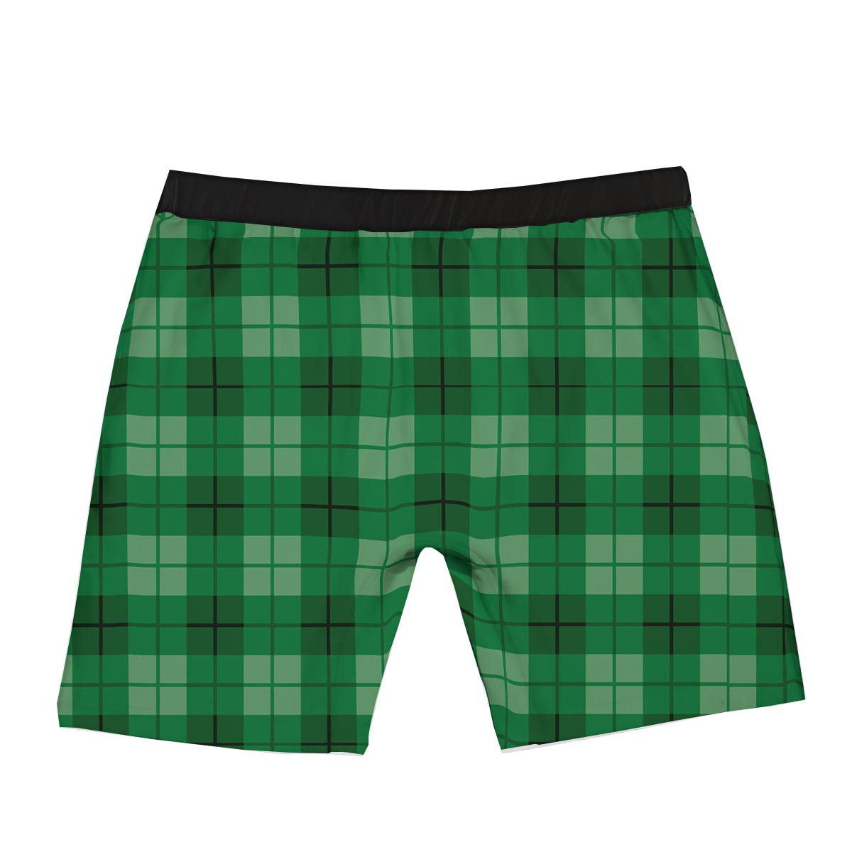 St. Patrick's Day Shamrock Plaid Print Pattern Boxer Briefs-grizzshop