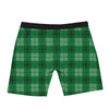 St. Patrick's Day Shamrock Plaid Print Pattern Boxer Briefs-grizzshop