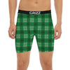 St. Patrick's Day Shamrock Plaid Print Pattern Boxer Briefs-grizzshop