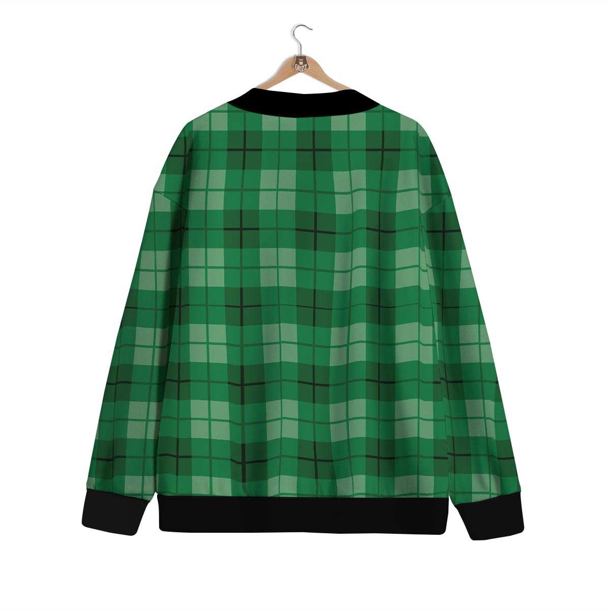 St. Patrick's Day Shamrock Plaid Print Pattern Cardigan-grizzshop