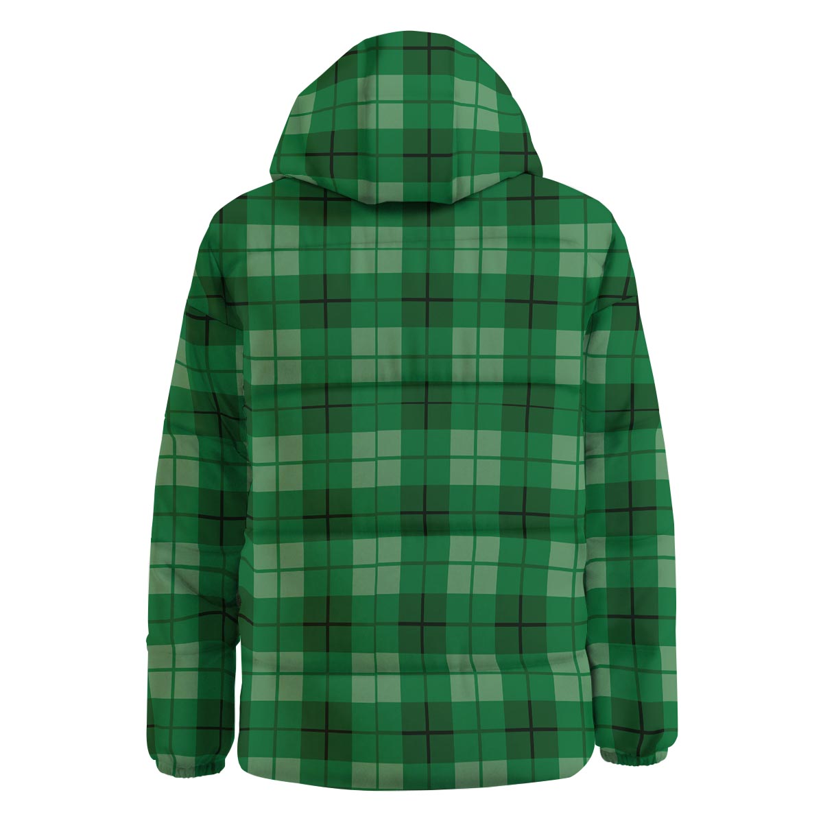 St. Patrick's Day Shamrock Plaid Print Pattern Down Jacket-grizzshop