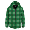 St. Patrick's Day Shamrock Plaid Print Pattern Down Jacket-grizzshop