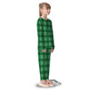 St. Patrick's Day Shamrock Plaid Print Pattern Kid's Pajamas-grizzshop