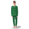 St. Patrick's Day Shamrock Plaid Print Pattern Kid's Pajamas-grizzshop