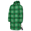 St. Patrick's Day Shamrock Plaid Print Pattern Long Down Jacket-grizzshop