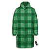 St. Patrick's Day Shamrock Plaid Print Pattern Long Down Jacket-grizzshop