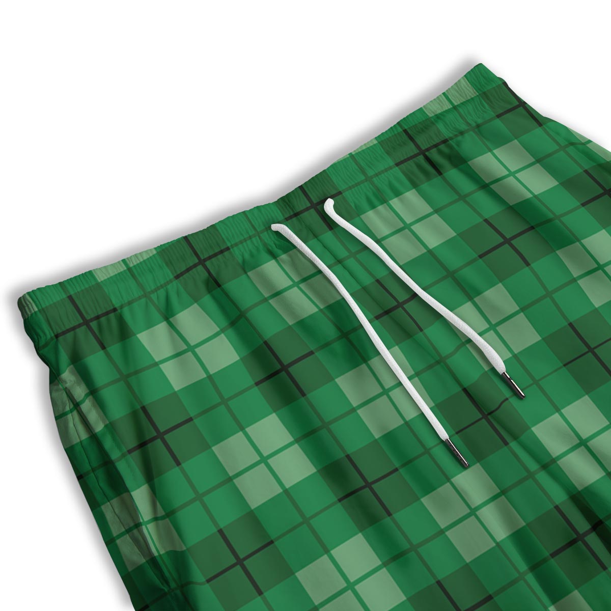 St. Patrick's Day Shamrock Plaid Print Pattern Men's Athletic Shorts