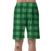 St. Patrick's Day Shamrock Plaid Print Pattern Men's Shorts-grizzshop