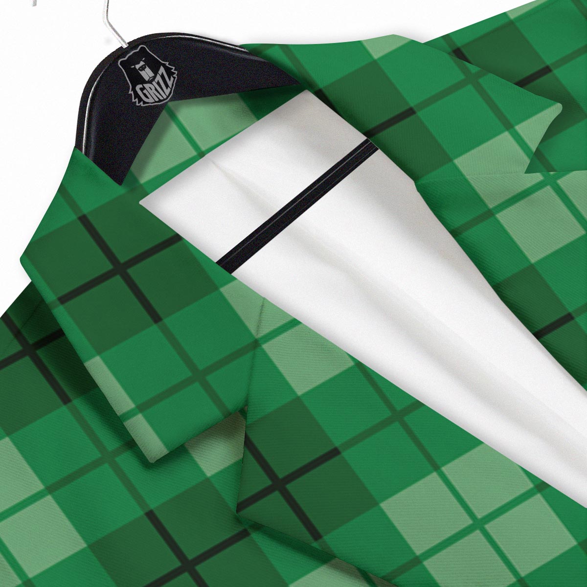 St. Patrick's Day Shamrock Plaid Print Pattern Men's Sport Coat-grizzshop