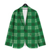 St. Patrick's Day Shamrock Plaid Print Pattern Men's Sport Coat-grizzshop