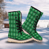 St. Patrick's Day Shamrock Plaid Print Pattern Snow Boots-grizzshop