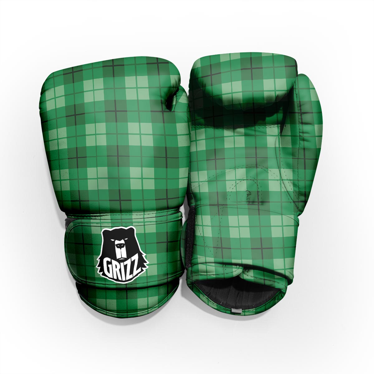 St. Patrick's Day Shamrock Plaid Print Pattern Pro Boxing Glove
