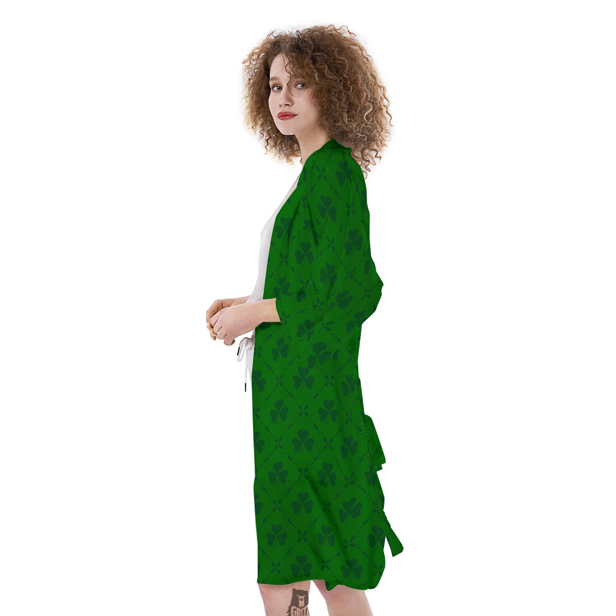 St. Patrick's Day Shamrock Print Pattern Kimono-grizzshop