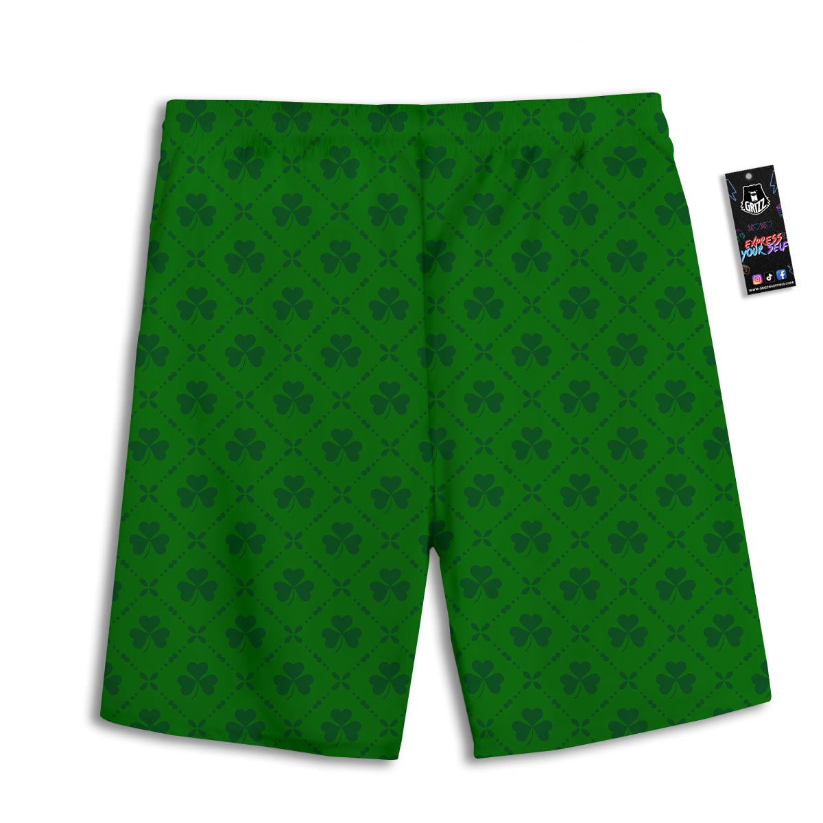 St. Patrick's Day Shamrock Print Pattern Men's Athletic Shorts