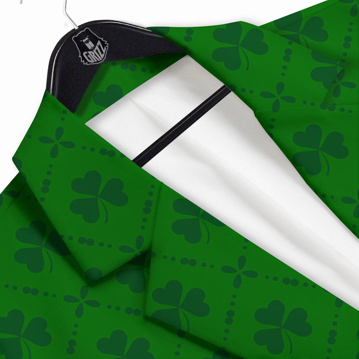 St. Patrick's Day Shamrock Print Pattern Men's Sport Coat-grizzshop