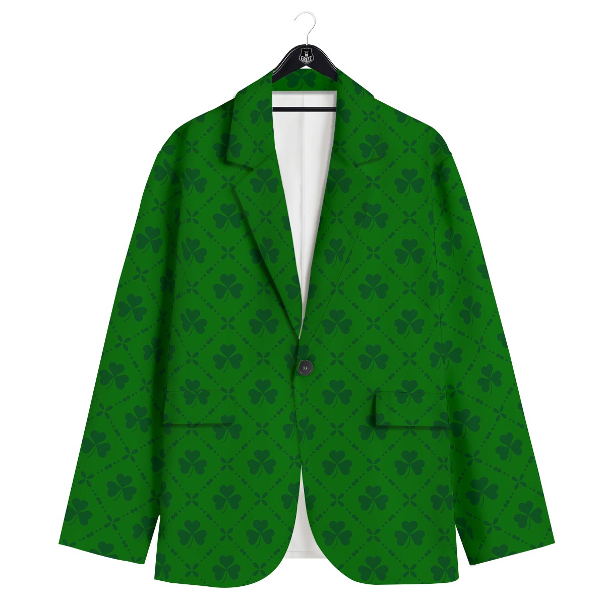 St. Patrick's Day Shamrock Print Pattern Men's Sport Coat-grizzshop