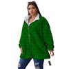 St. Patrick's Day Shamrock Print Pattern Women's Sherpa Jacket-grizzshop