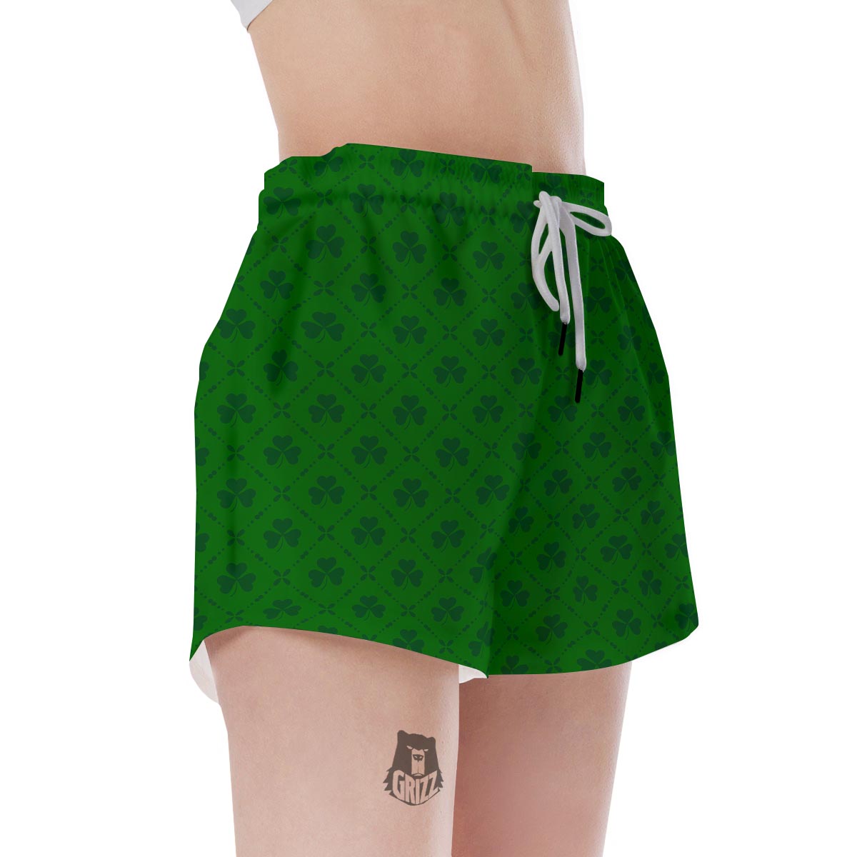 St. Patrick's Day Shamrock Print Pattern Women's Shorts-grizzshop