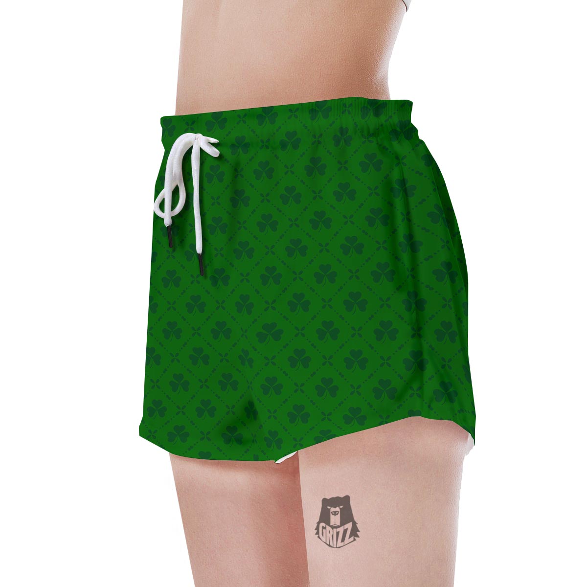 St. Patrick's Day Shamrock Print Pattern Women's Shorts-grizzshop