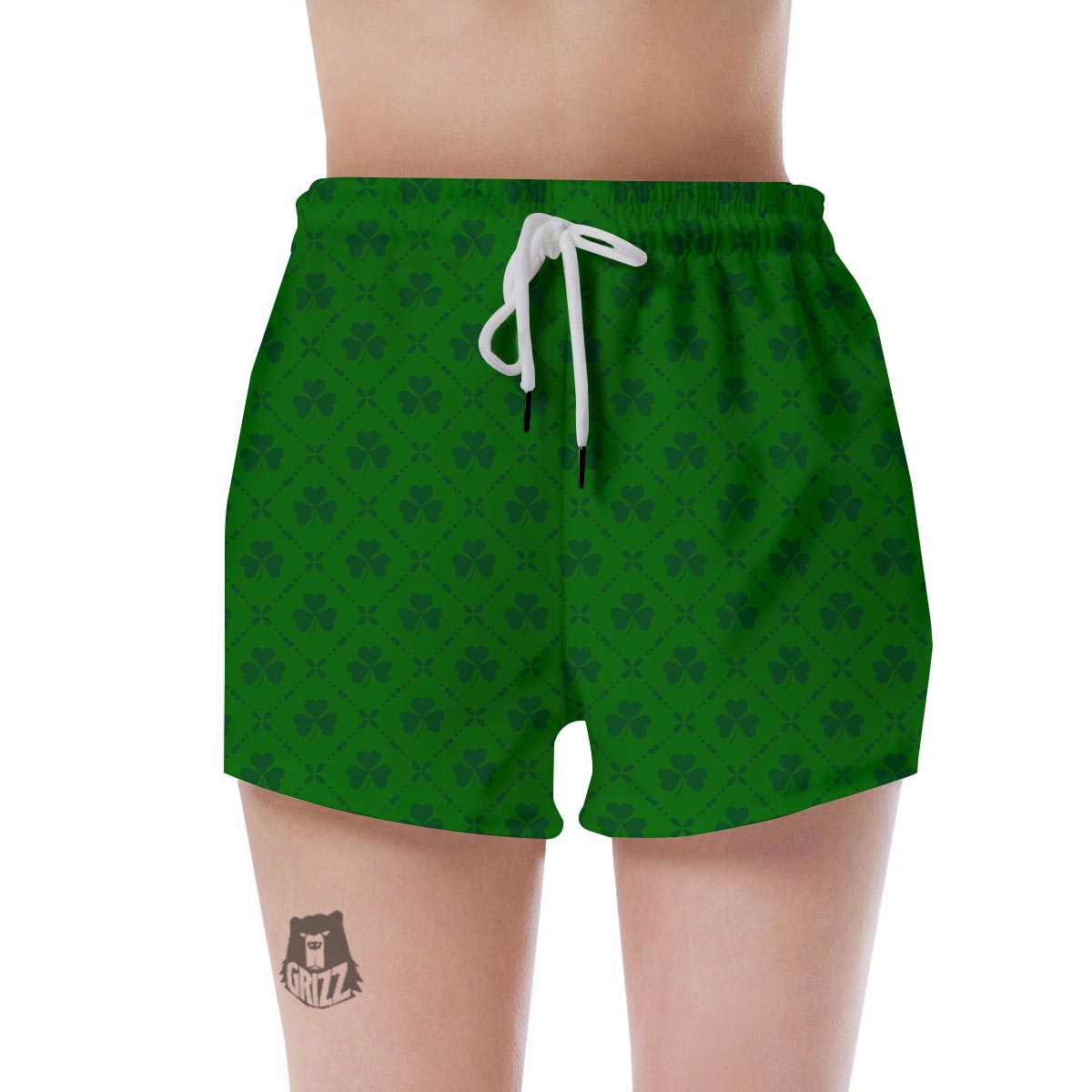 St. Patrick's Day Shamrock Print Pattern Women's Shorts-grizzshop