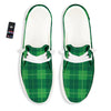 St. Patrick's Day Shamrock Tartan Print Pattern Black Loafers-grizzshop