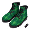 St. Patrick's Day Shamrock Tartan Print Pattern Boots-grizzshop