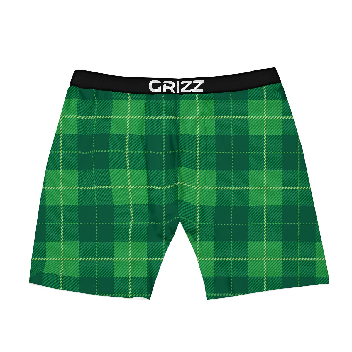 St. Patrick's Day Shamrock Tartan Print Pattern Boxer Briefs-grizzshop