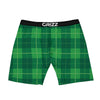 St. Patrick's Day Shamrock Tartan Print Pattern Boxer Briefs-grizzshop