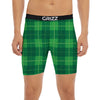 St. Patrick's Day Shamrock Tartan Print Pattern Boxer Briefs-grizzshop