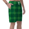 St. Patrick's Day Shamrock Tartan Print Pattern Men's Shorts-grizzshop