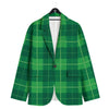 St. Patrick's Day Shamrock Tartan Print Pattern Men's Sport Coat-grizzshop