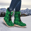 St. Patrick's Day Shamrock Tartan Print Pattern Snow Boots-grizzshop