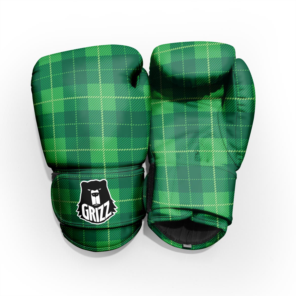 St. Patrick's Day Shamrock Tartan Print Pattern Pro Boxing Glove
