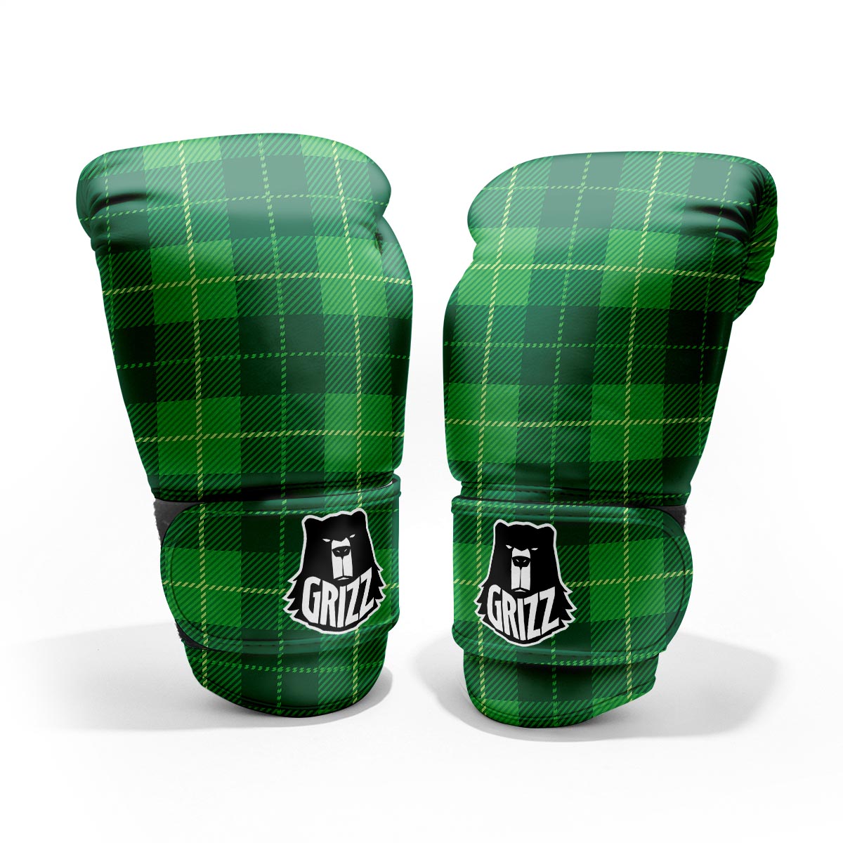 St. Patrick's Day Shamrock Tartan Print Pattern Pro Boxing Glove