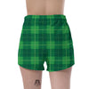 St. Patrick's Day Shamrock Tartan Print Pattern Women's Shorts-grizzshop