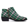 St. Patrick's Day Tartan Shamrock Print Pattern Ankle Boots-grizzshop