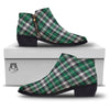 St. Patrick's Day Tartan Shamrock Print Pattern Ankle Boots-grizzshop