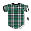 St. Patrick's Day Tartan Shamrock Print Pattern Baseball Jersey-grizzshop