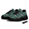 St. Patrick's Day Tartan Shamrock Print Pattern Black Chunky Shoes-grizzshop