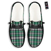 St. Patrick's Day Tartan Shamrock Print Pattern Black Loafers-grizzshop