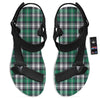 St. Patrick's Day Tartan Shamrock Print Pattern Black Open Toe Sandals-grizzshop