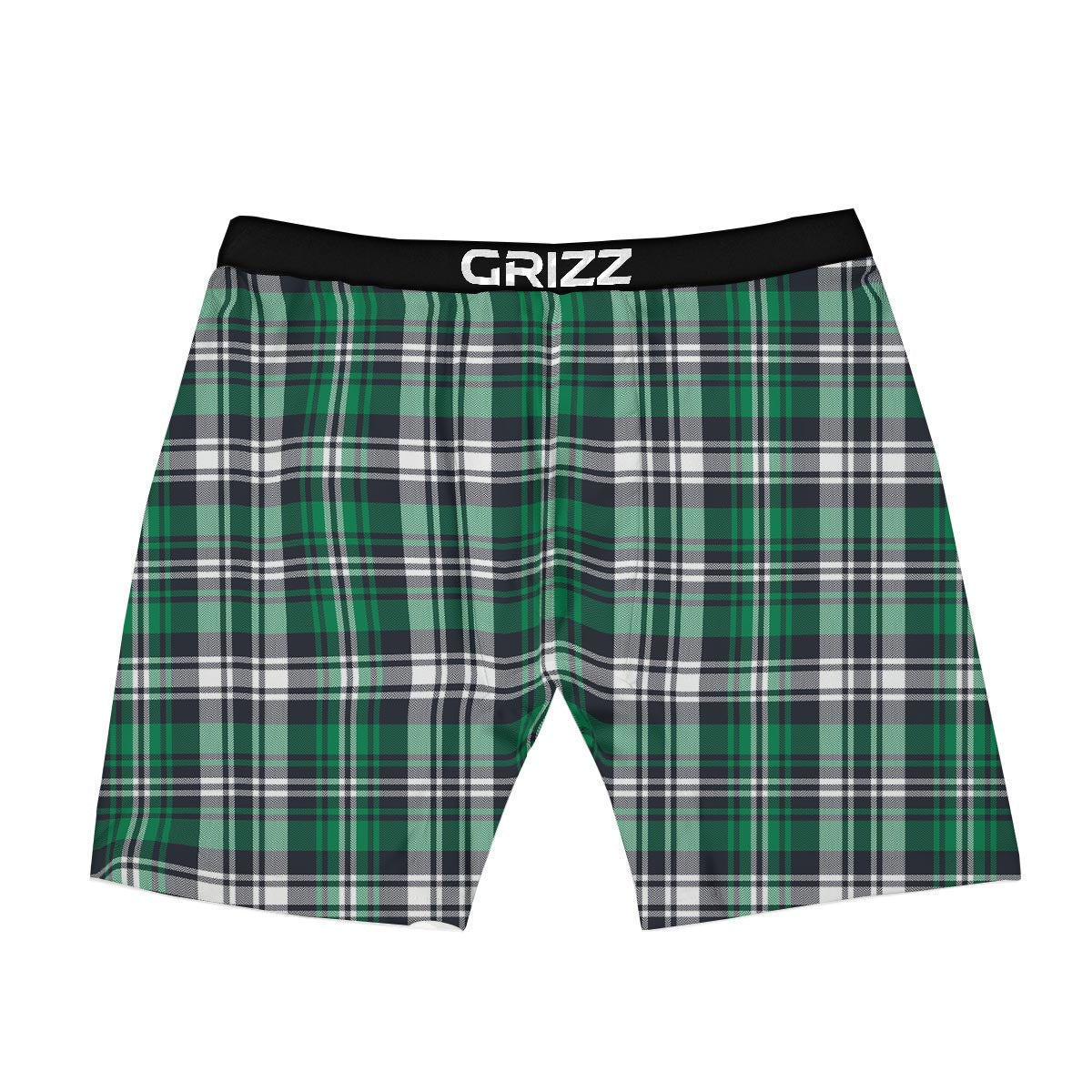 St. Patrick's Day Tartan Shamrock Print Pattern Boxer Briefs-grizzshop