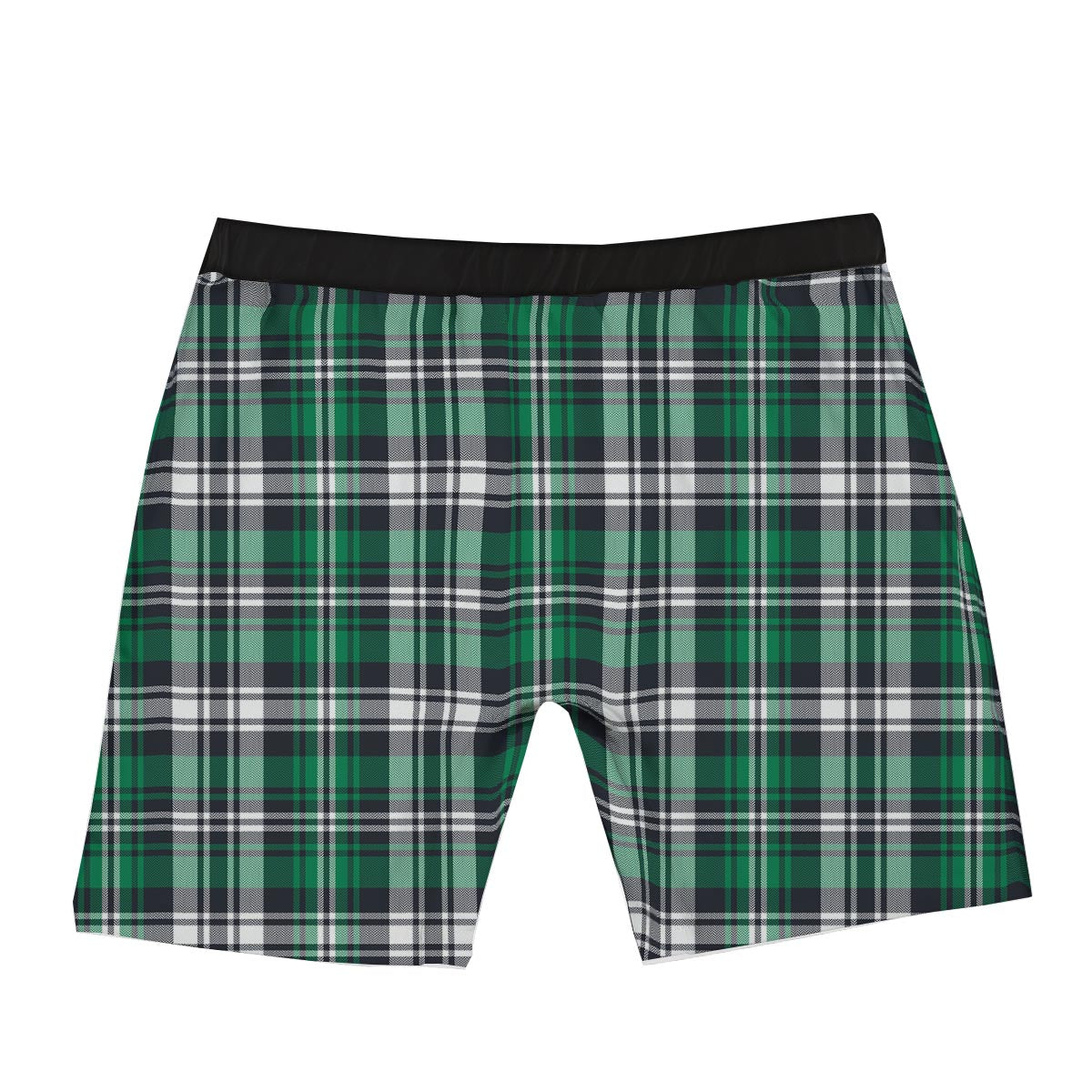 St. Patrick's Day Tartan Shamrock Print Pattern Boxer Briefs-grizzshop