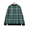 St. Patrick's Day Tartan Shamrock Print Pattern Cardigan-grizzshop